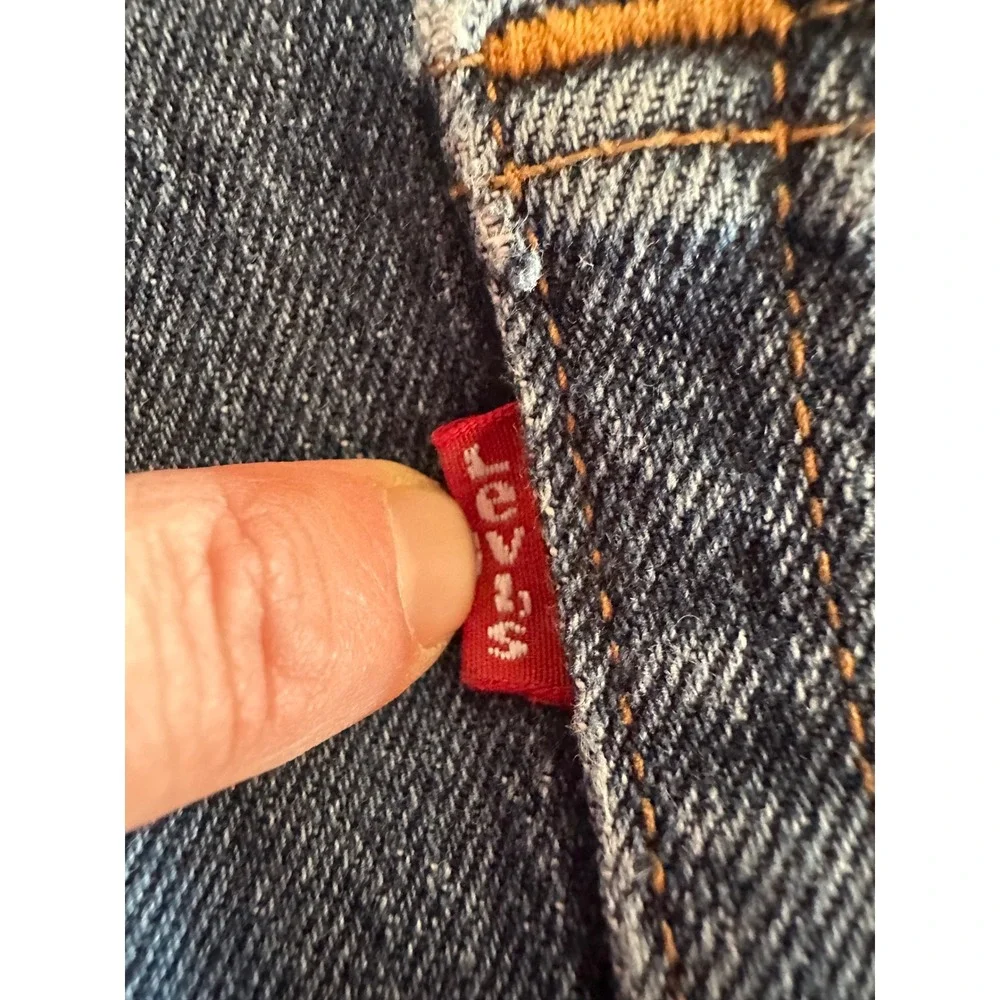 Levis 505 Regular Fit Jeans Mens 36x30 Medium Dark Wash Straight Leg Denim